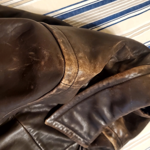 Marc New York Black leather long trench coat - Picture 7 of 9